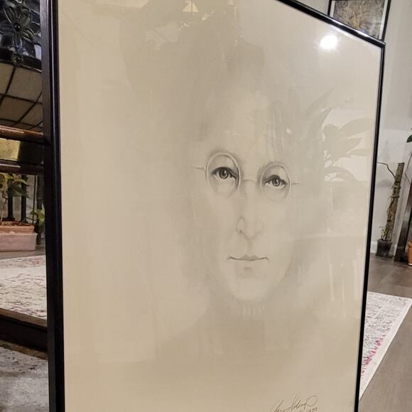 Vintage Gary Saderup Signed 1980 Poster Lithograph Print John Lennon - Picture 4 of 9